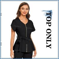 Uniformes de Spa de belleza, camisa de manga corta a la moda, bata médica de alta calidad, uniforme veterinario para mujer, chaqueta de enfermería suave superior - details 9