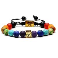 Pulsera de Yoga Vintage India Doble Capa de 7 Akas Mujeres Hombres Joyería de Sanación de Piedras Lava - details 20