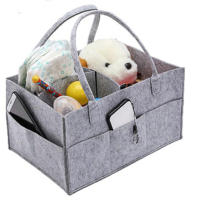Cesta de almacenamiento de fieltro para pañales de bebé, organizador portátil de gran capacidad, bolso multifunción para mamá - details 2