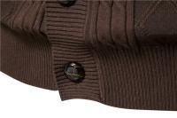 Cárdigan de algodón Argyle para hombre, cárdigans informales de un solo pecho de Color sólido para negocios, suéter de moda de invierno para hombre - details 11