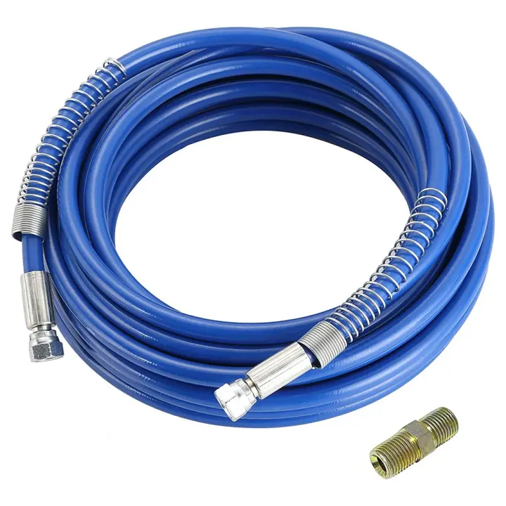 Manguera de pintura sin aire de alta presión, pulverizador de pintura Universal de 1/4 pulgadas, tubo de fibra Flexible de 3300 PSI (25 pies, azul) - 1