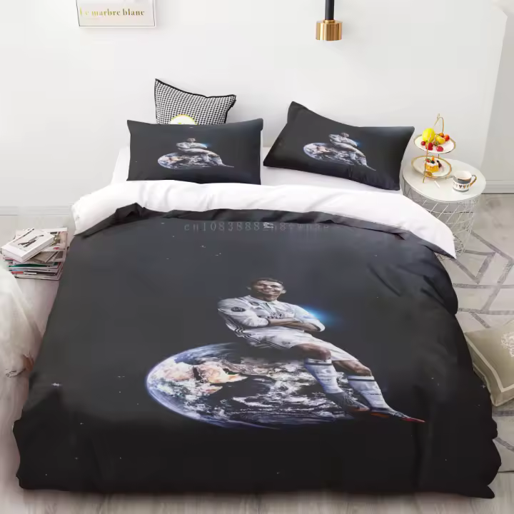 Conjunto de Riello de Fútbol Estrella CR7 Impresión Digital en Tela de Cama - 1