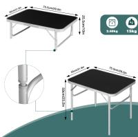 Mesa de Camping Plegable de Aluminio Ideal para Balcón, Jardín, Trabajo, Viajes - details 0