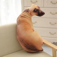 Almohada con estampado de perro curvo en 3D, cabeza de perro realista, divertida, Cosplay, juguete favorito de los niños, cojín para decoración del hogar, 50CM - details 14