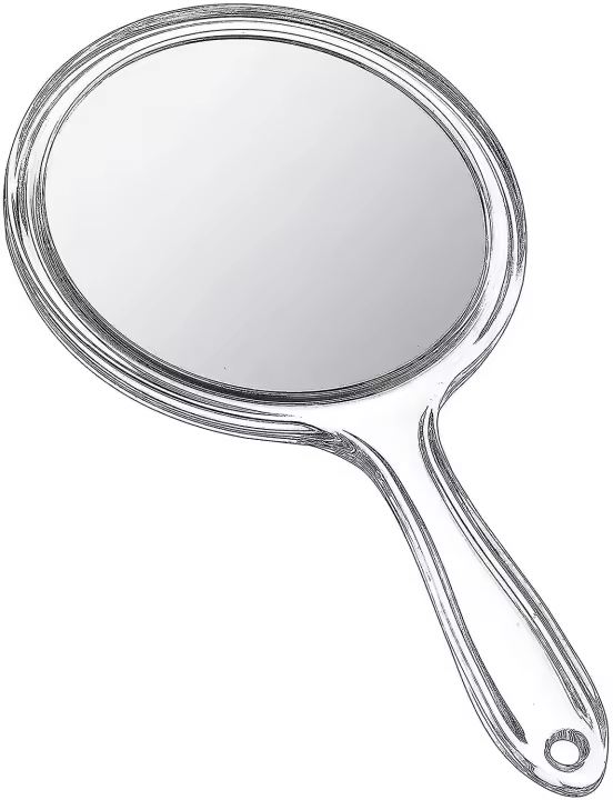 Espejo de mano de doble cara, espejo de aumento 1X/ 3X - 1