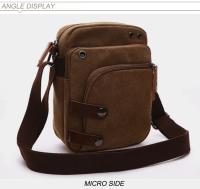 Bolso pequeño de lona informal para hombre, bandolera corta de viaje con bolsillo para teléfono, para senderismo - details 11