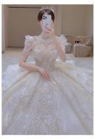 Vestido de novia de estilo francés, novia nueva, estatura pequeña, estilo corte de verano, industria pesada, textura de alta gama, cola grande - details 1