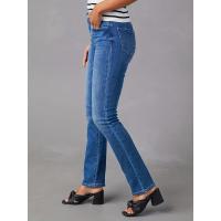 Vaqueros azules de mezclilla para mujer, pantalones de moda 2025, talla mediana, corte recto y ajustado - details 5
