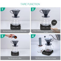 ORIA Báscula Digital de Café, Báscula de Cocina Recargable,3Kg/0,1g con Pantalla LED Grande, Temporizador, Resistente al Agua, Tara, g/oz/ml, Báscula Multifuncional de Precisión para Hogar, Hornear - details 3