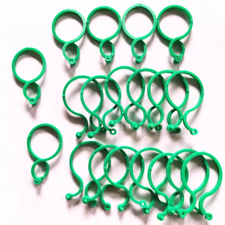 Clips de Jardín 100PC Anillos de Soporte para Plantas Tamaño Grande y Pequeño - 1