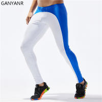 Ganyanr-mallas deportivas para hombre, pantalones largos de compresión para correr, Yoga, baloncesto, gimnasio, Fitness - details 4