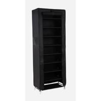 Armario de Tela, Organizador Textil Plegable, Zapatero, 175 x 110 x 45 cm, Color Negro LSF007 - details 10