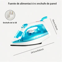 Portátil 1100W-1300W Plancha de Vapor de Cerámica Antideslizante Funciones de Pulverización y Chorro de Vapor Potentes Ideal para Ropa Fina, Transporte de Viaje - details 1