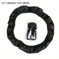 Funda universal para volante de cuero PU, con relieve 3D para mayor agarre y comodidad, fácil de instalar para ruedas de 37-38 cm - details 10