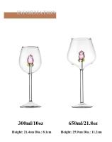 1 pieza 3D Rosa de cristal incorporado copas de vino tinto copas copas copas de champán regalo - details 0