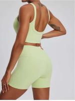 Conjunto deportivo USTADO de 2 UDS Yoga TRE para mujer, sujetador de entrenamiento transpirable Fiess, camiseta corta de manga larga para gimnasio, parte inferior ajustada para acampar - details 33