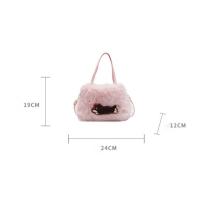 Otoño e invierno sensación mujer perezosa moda portátil bolsa de felpa lindo bolso de mensajero - details 7