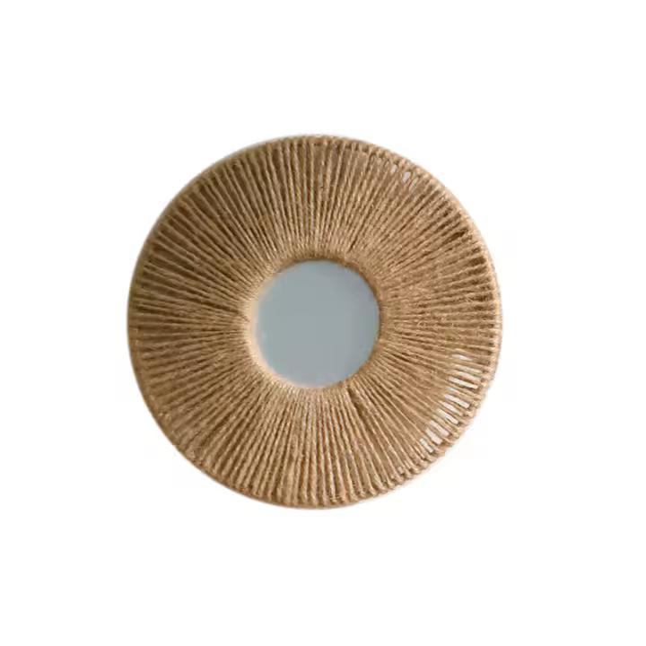 Espejo Decorativo Hecho a Mano de Cuerda de Cáñamo Estético Geométrico de 25Cm-30Cm - 1