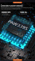 Darmoshark m3 ratón de juego inalámbrico Bluetooth inalámbrico 26kdpi pam3395 sensor óptico TTC micro interruptor impulsado - details 6