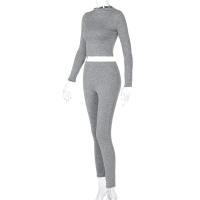 Conjunto deportivo de dos piezas de manga larga, nuevo traje informal de moda para mujer - details 116
