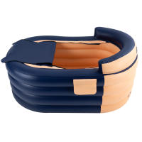 Bañera inflable con bomba de aire, boquillas inflables con Cable Usb, tubo de drenaje, bañera de hielo portátil, PVC - details 0