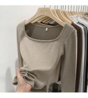 Camiseta ajustada de algodón para mujer, Top corto de manga larga, camiseta Sexy blanca Y2k para primavera y otoño - details 14