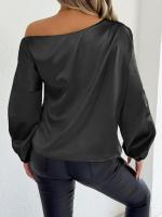 Blusa de satén de color blanco de manga larga, nueva camisa de verano para mujer - details 22