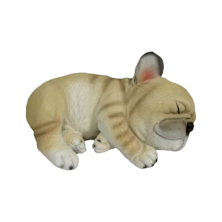 1pc Perro Bulldog Francés Dormido Estatua De Resina Para Jardín Decoración Duradera De Exterior Ornamento Animal Moderno - 1