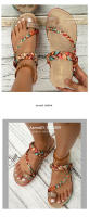 Sandalias de cuña bohemias con cuentas de madera y diamantes de imitación, cómodas y de talla grande para mujer, nueva moda 2025 - details 27
