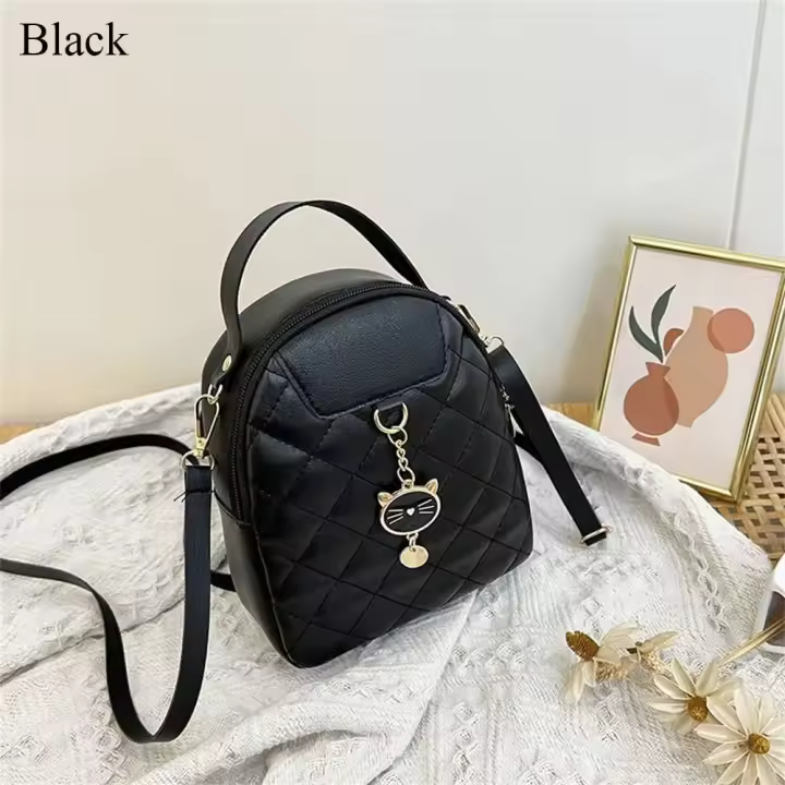 Mochila pequeña Fashiona para mujer y niña, bolso de hombro de PU con rejillas, mini mochilas escolares sual - 1