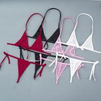 Conjuntos de mini sujetador sexy sin aros, conjunto de sujetador sin forro de malla ultrafina, conjunto de bragas negro transparente de 2 piezas con cuello Halter, conjuntos de lencería exótica para mujer - details 1