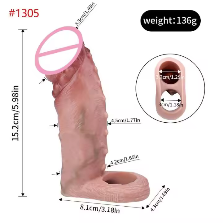 Panal de Silicona FAAK con Sonda Hueca Realista Mejorador de Placer para Hombres - 1
