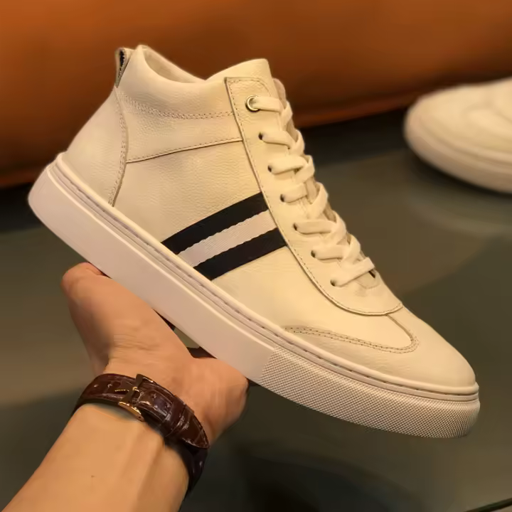 Zapatos altos de cuero zapatos de algodón térmico de terciopelo de estilo británico para hombres - 1