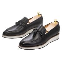 Zapatos bajos retro de cuero con zapatos casuales de cuero con borlas para hombres - details 0