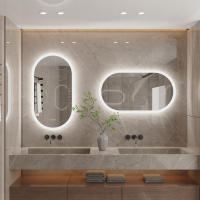 Espejo de Baño Led para montar en la pared, espejo de tocador iluminado ovalado con luces retroiluminadas, espejo de pared sin marco con luces antivaho - details 11