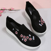 Zapatillas de deporte de malla transpirable para mujer, zapatos cómodos con flores, suaves y sólidos, a la moda, ligeros, 2022 - details 7