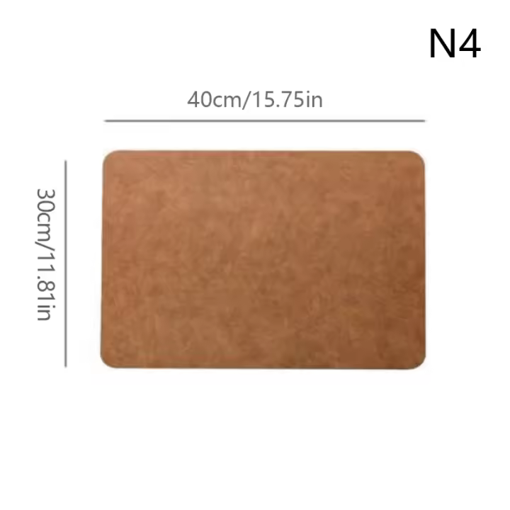 Manta de Mesa de Cuero Sólido de Lujo Ligero Impermeable, Resistente al Aceite, Aislante de Calor - 1