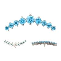 Pendientes de titanio G23 con rosca interna, superficie CZ de 9 pines, pendientes de cartílago tragus, pendientes de labio, joyería de perforación en espiral - details 2