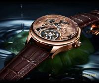 Reloj Mecánico de Lujo AESOP Skeleton Tourbillon Dorado Reloj Automático Impermeable con Correa de Cuero Categoría de Formal para Hombres - details 15