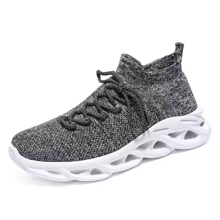 Verano de gran tamaño 47 zapatos de los hombres nueva temporada transpirable malla tejida con mosca zapatos para caminar de los hombres y las mujeres ligero amortiguador zapatos casuales - 1