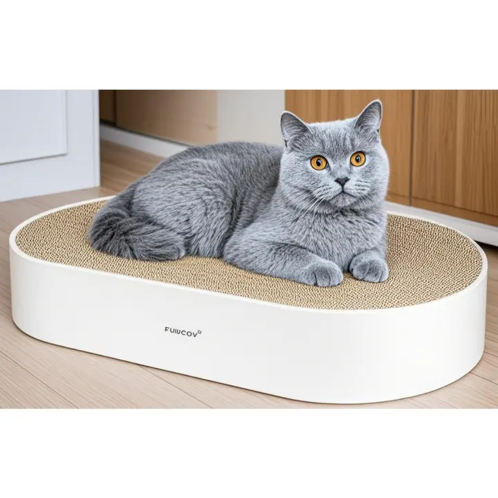 Rascador para Gatos 63x35x10cm Caja Rascadora de Gatos con Clip de Gato Orgánico - 1