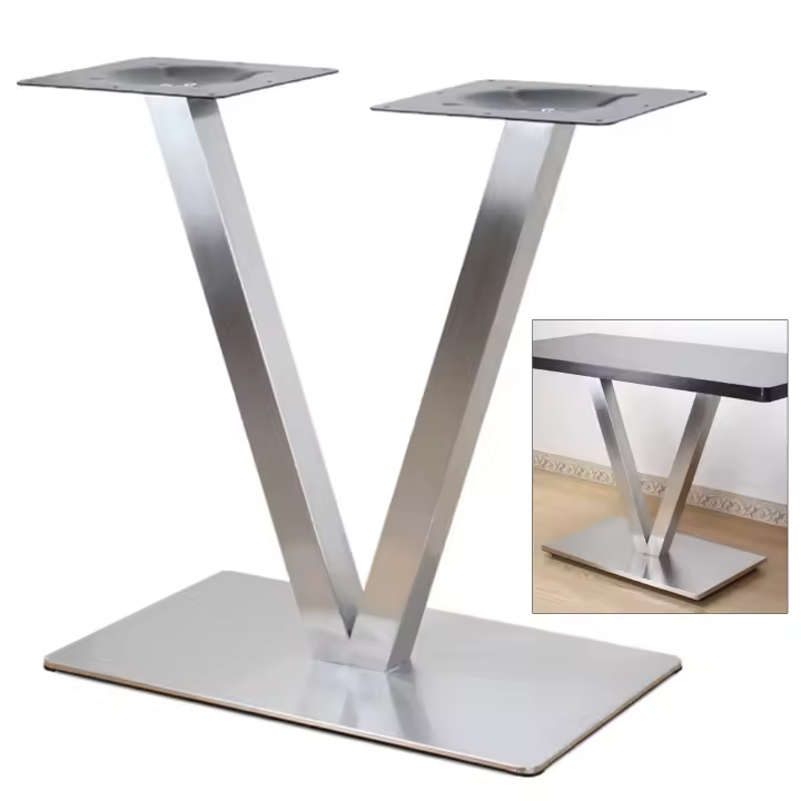 Patas de Mesa de Acero Inoxidable en Forma de X/V Diseño Creativo, Material Duradero, Belleza en Organización - 1