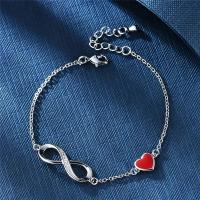 Pulsera ajustable con símbolo de corazón infinito para mujer, aniversario, Día de San Valentín, regalo de joyería, regalo de cumpleaños, 1 unidad - details 3