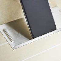 Estante de teléfono de montaje en pared de acero inoxidable para baño, soporte para teléfono pequeño, estilo antideslizante y acabado cepillado plateado - details 2