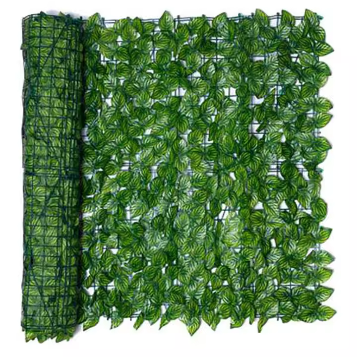 Valla de plantas de pared, hojas artificiales de hiedra falsa, valla de privacidad, paneles de decoración de pantalla, seto, 0,5x3 metros - 1