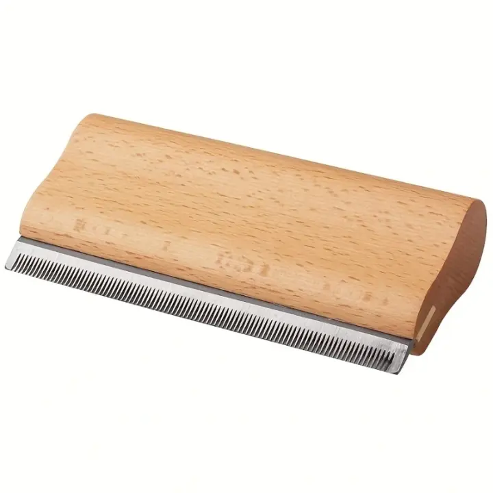 Madera PET gato perro caballo eliminación desprendimiento herramienta de aseo cepillo de pelo peine pelo largo autolimpiante - 1