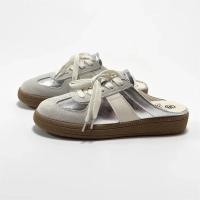 Zapatos de mulas para mujer, mocasines sin cordones con punta redonda, zapatillas para caminar, zuecos perezosos, plataforma de verano, zapatillas Creeper Baotou - details 0