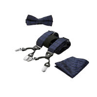 Juego de 3 piezas Elegante Conjunto Tirantes Pajarita Hombre En Forma de Y Elástica y Ajustable 6 Clips Metálicos - details 3