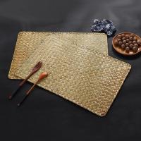 Manta de Mesa de Paja de Mar Natural Tejida a Mano Rectangular de Ratán Posavasos de Té de Paja - details 0
