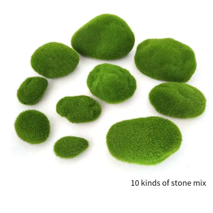 Mini colchón de musgo artificial, roca, vida eterna, plantas verdes, pastizales, decoración de jardín, artesanías PA, hoteles y hogares - 1